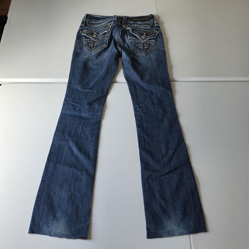 Rock Revival Chrissy Boot Jeans Low Rise Women 27 Blue Medium Wash Rodeo Bootcut - Picture 3 of 11